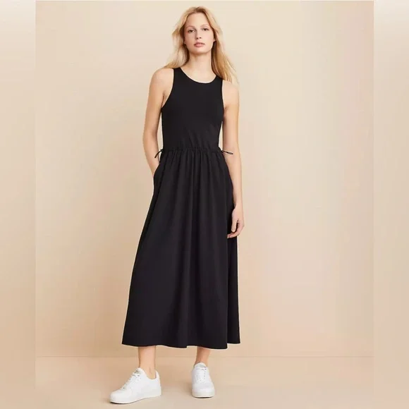 Lou & Grey Side Bungee Pocket Midi Dress Size S - Picture 1 of 5